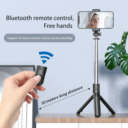 Bluetooth Wireless Selfie Stick Mini Tripod Extendable Monopod Remote